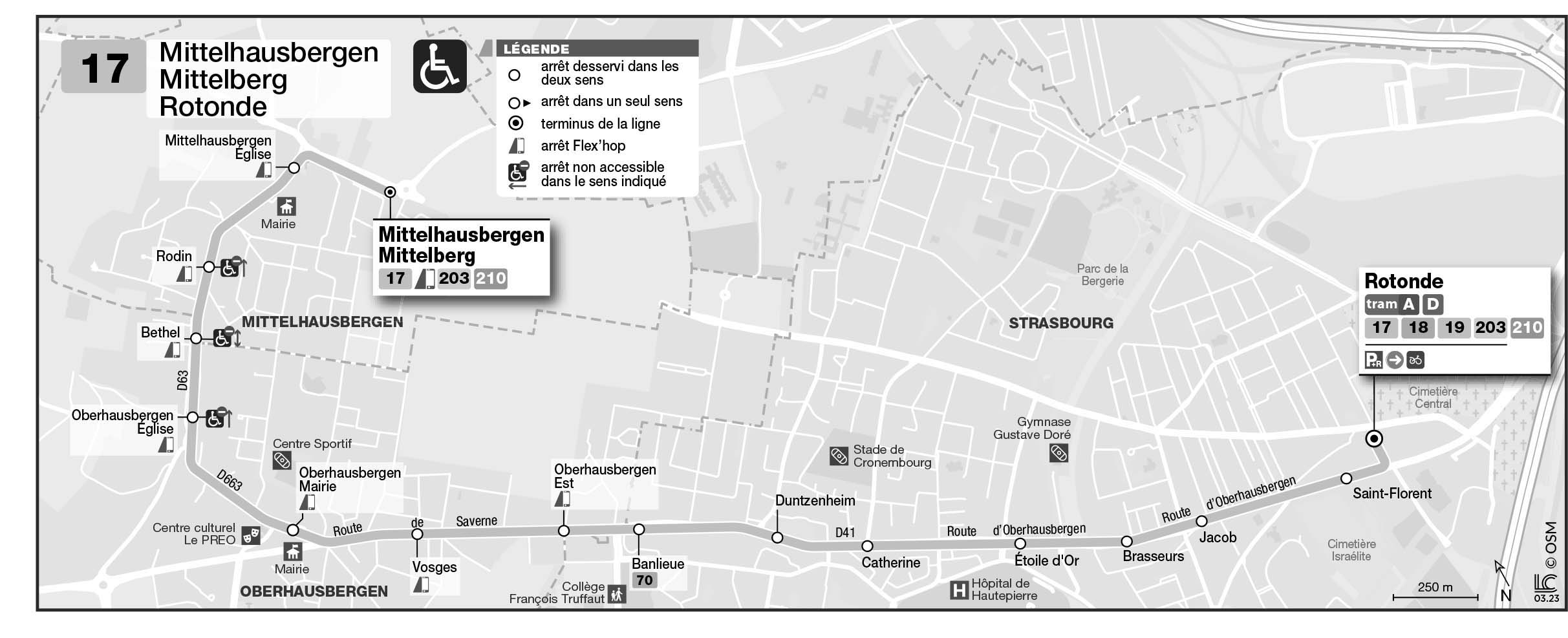 Plan de la ligne 17